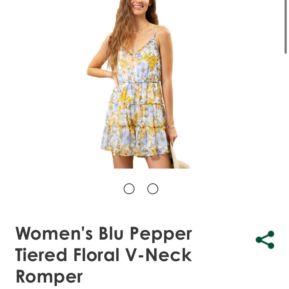 Women's Blu Pepper Tiered Floral V-Neck Romper